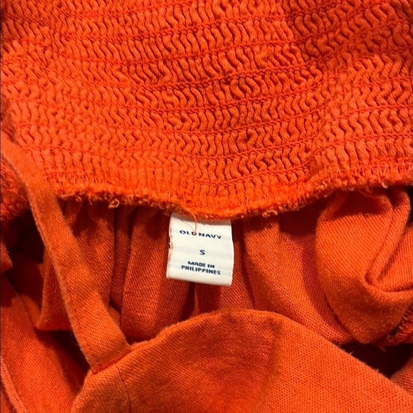 Old Navy dark salmon Orange Sleeveless linen jumpsuit with pockets size small - Picture 7 of 12